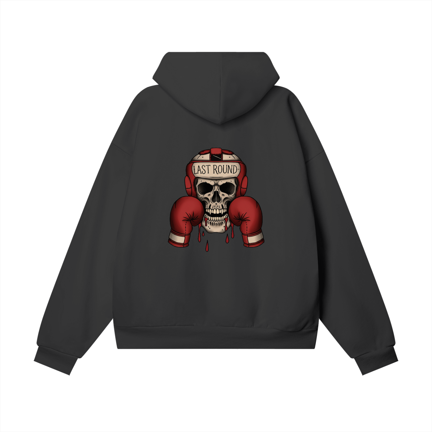 Skull-Heavyweight Hidden Pocket Fleece Hoodie