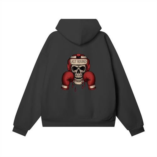 Skull-Heavyweight Hidden Pocket Fleece Hoodie