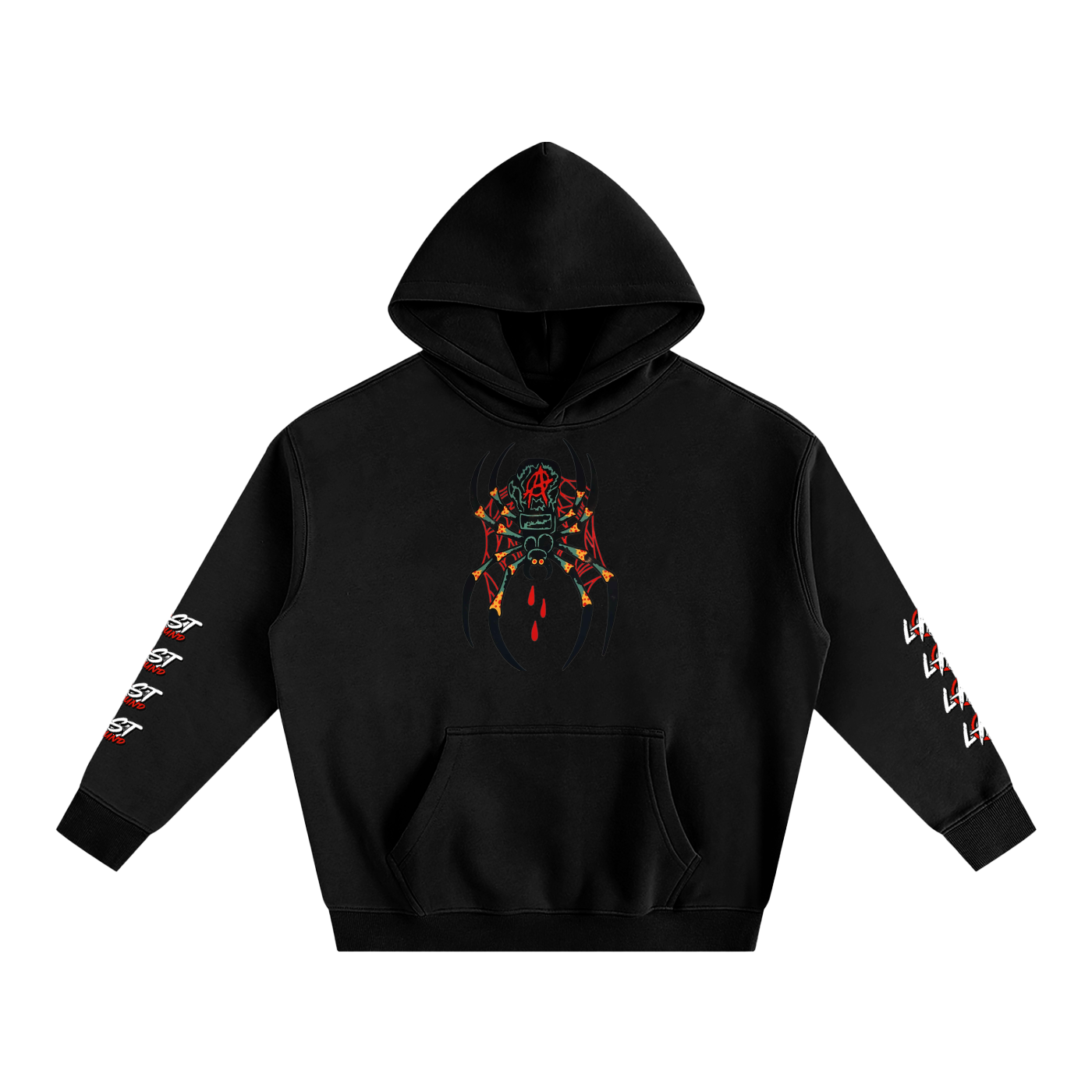 Spider Front Fleeced Hoodie