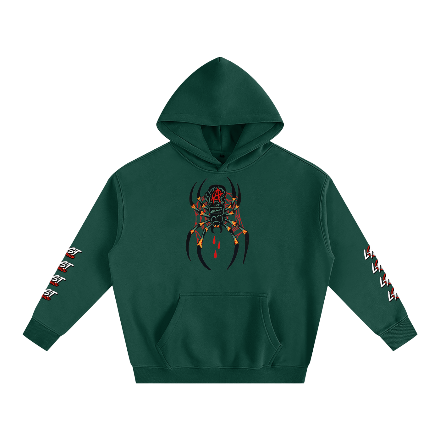 Spider Front Fleeced Hoodie